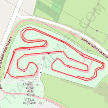 Itinéraire piste de karting greville hague, distance, dénivelé, altitude, carte, profil, trace GPS