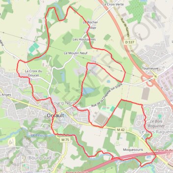 Itinéraire Les Châteaux d'Orvault, distance, dénivelé, altitude, carte, profil, trace GPS