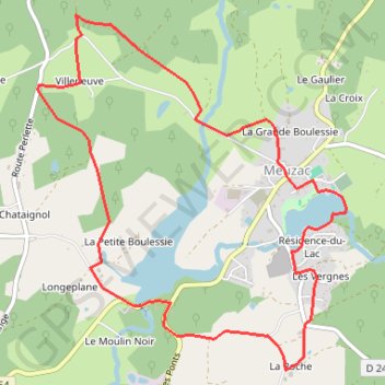 Itinéraire Autour du Plan d'Eau de Forge Neuve - Meuzac, distance, dénivelé, altitude, carte, profil, trace GPS