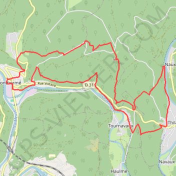 Itinéraire De la Meuse à la Semoy par le Roc la Tour et la Roche aux Corpias, distance, dénivelé, altitude, carte, profil, trace GPS