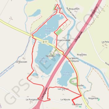 Itinéraire Mazères tour des lacs, distance, dénivelé, altitude, carte, profil, trace GPS