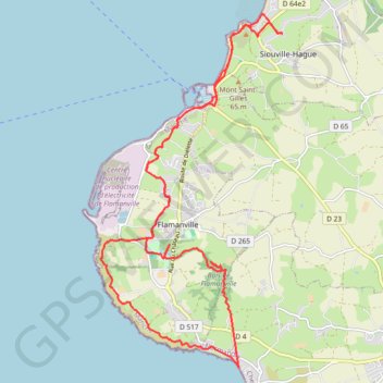 Itinéraire Randonnée Siouville dans la Manche, distance, dénivelé, altitude, carte, profil, trace GPS