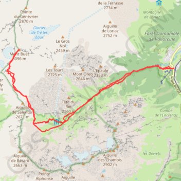 Itinéraire Mont Buet, distance, dénivelé, altitude, carte, profil, trace GPS