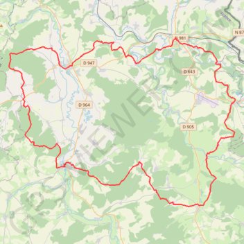 Itinéraire Tour des Marches de Meuse, distance, dénivelé, altitude, carte, profil, trace GPS