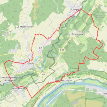 Itinéraire Entre Seine et Epte, distance, dénivelé, altitude, carte, profil, trace GPS