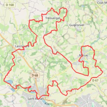 Itinéraire Pays d'Iroise, distance, dénivelé, altitude, carte, profil, trace GPS