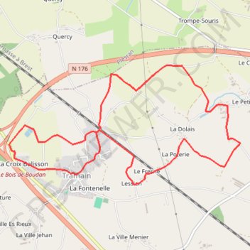 Itinéraire Des cerfs et des biches - Tramain, distance, dénivelé, altitude, carte, profil, trace GPS
