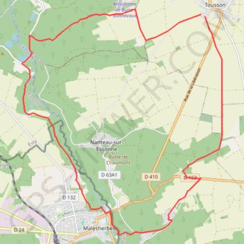 Itinéraire Tousson, distance, dénivelé, altitude, carte, profil, trace GPS