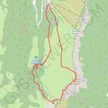 Itinéraire Pic Saint Michel, col de l'Arc, combe Oursière, distance, dénivelé, altitude, carte, profil, trace GPS