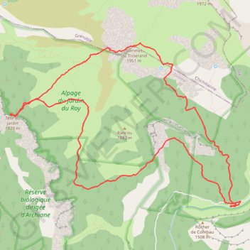 Itinéraire Tete du Jardin, distance, dénivelé, altitude, carte, profil, trace GPS