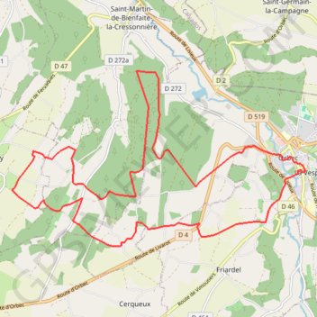 Itinéraire Rando Orbec, distance, dénivelé, altitude, carte, profil, trace GPS