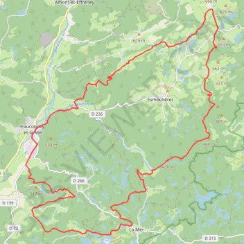 Itinéraire Circuit VTT n°50 du Beuletin et des étangs - Faucogney-et-la-Mer - Vosges du sud, distance, dénivelé, altitude, carte, profil, trace GPS