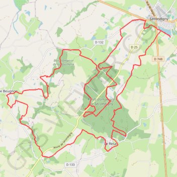 Itinéraire Rando Secondigny, distance, dénivelé, altitude, carte, profil, trace GPS