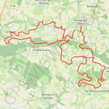 Itinéraire Rando d'Aunay, distance, dénivelé, altitude, carte, profil, trace GPS