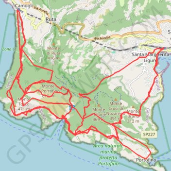 Itinéraire Anello monte portofino, distance, dénivelé, altitude, carte, profil, trace GPS