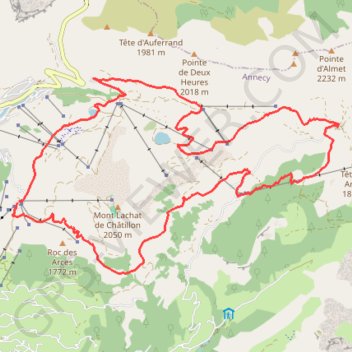Itinéraire Mont Lachat (Châtillon), distance, dénivelé, altitude, carte, profil, trace GPS