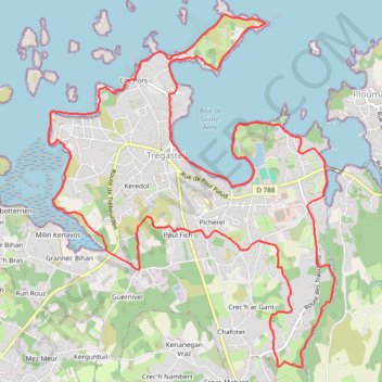 Itinéraire Trégastel - Tourony, distance, dénivelé, altitude, carte, profil, trace GPS