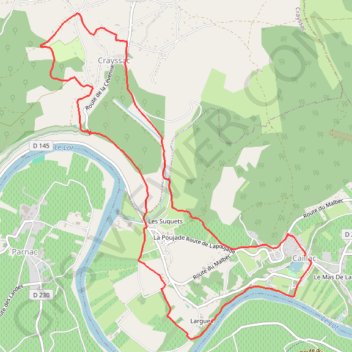 Itinéraire Caillac-la cevenne-Crayssac, distance, dénivelé, altitude, carte, profil, trace GPS