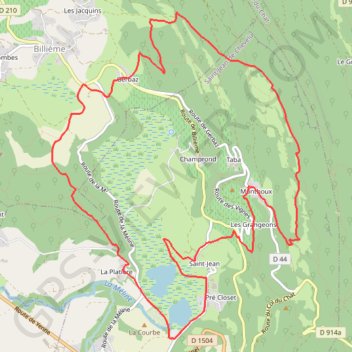 Itinéraire Tour des lacs de Saint-Jean-de-Chevelu, distance, dénivelé, altitude, carte, profil, trace GPS