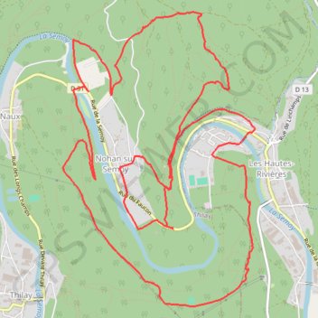 Itinéraire Petit tour de Nohan sur Semoy, distance, dénivelé, altitude, carte, profil, trace GPS