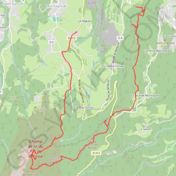 Itinéraire Croix de la coche à Montagnole, distance, dénivelé, altitude, carte, profil, trace GPS
