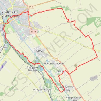Itinéraire Vallée et Champagne crayeuse, distance, dénivelé, altitude, carte, profil, trace GPS