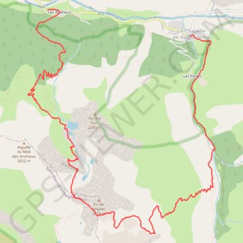 Itinéraire Les Andrieux lac de pétarel la Chapelle en Valgaudemard, distance, dénivelé, altitude, carte, profil, trace GPS