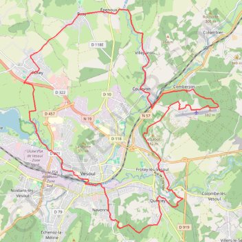 Itinéraire De Villeparois à Navenne, distance, dénivelé, altitude, carte, profil, trace GPS