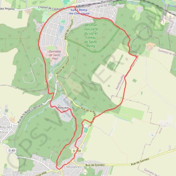 Itinéraire Les Molières-Saint Rémy lès Chevreuse, distance, dénivelé, altitude, carte, profil, trace GPS