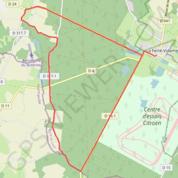 Itinéraire La Chapelle-de-Réveillon - La Ferté Vidame, distance, dénivelé, altitude, carte, profil, trace GPS