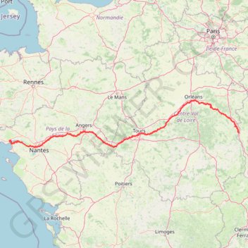 Itinéraire La Loire de Saint-Nazaire à Cosne-sur-Loire, distance, dénivelé, altitude, carte, profil, trace GPS