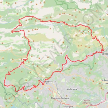 Itinéraire Sortie col de vence, distance, dénivelé, altitude, carte, profil, trace GPS