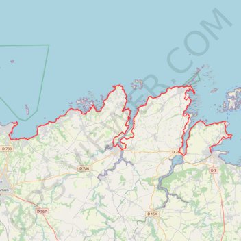Itinéraire Paimpol - Perros-Guirec, distance, dénivelé, altitude, carte, profil, trace GPS