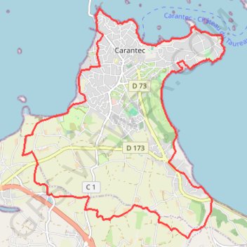 Itinéraire Tour de Carantec, distance, dénivelé, altitude, carte, profil, trace GPS