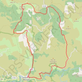 Itinéraire Pont de Montvert - Finiels, distance, dénivelé, altitude, carte, profil, trace GPS
