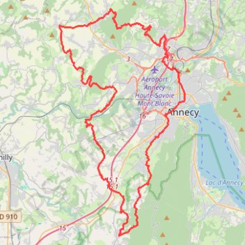 Itinéraire Belle boucle autour d'Annecy - 5454 - UtagawaVTT.com, distance, dénivelé, altitude, carte, profil, trace GPS