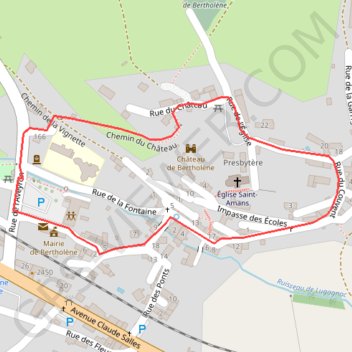 Itinéraire Tour du village de Bertholène, distance, dénivelé, altitude, carte, profil, trace GPS