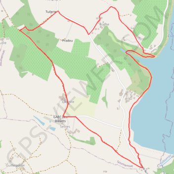 Itinéraire Du lac de l'Escourroux vers les coteaux de vignes - Soumensac, distance, dénivelé, altitude, carte, profil, trace GPS