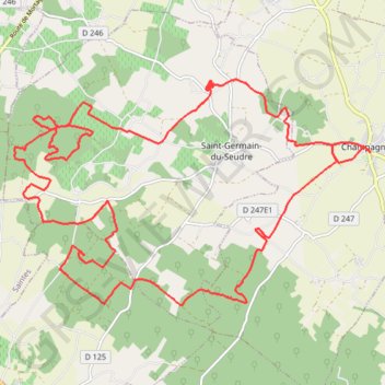 Itinéraire Champagnolles 30 kms, distance, dénivelé, altitude, carte, profil, trace GPS