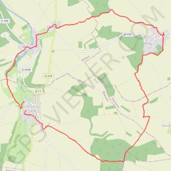 Itinéraire Croissy sur celle, distance, dénivelé, altitude, carte, profil, trace GPS