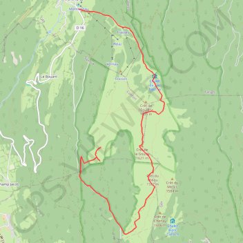 Itinéraire trace-cret-Goutte-14-01-2024, distance, dénivelé, altitude, carte, profil, trace GPS