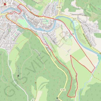 Itinéraire Ornans et la Vallée de la Loue - L'île au Prêtre, distance, dénivelé, altitude, carte, profil, trace GPS