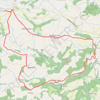 Itinéraire San Gimignano, en Toscane, distance, dénivelé, altitude, carte, profil, trace GPS