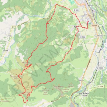 Itinéraire Bugangue Urdach Etche 31km 720m, distance, dénivelé, altitude, carte, profil, trace GPS