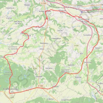 Itinéraire Circuit de la Cabane à l'étang depuis Culin, distance, dénivelé, altitude, carte, profil, trace GPS