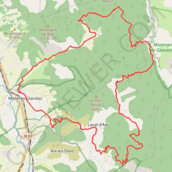 Itinéraire Le Comptoir à Mouton (Drôme), distance, dénivelé, altitude, carte, profil, trace GPS