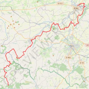 Itinéraire Condé-sur-Noireau - Forêt de la Lande Pourrie, distance, dénivelé, altitude, carte, profil, trace GPS