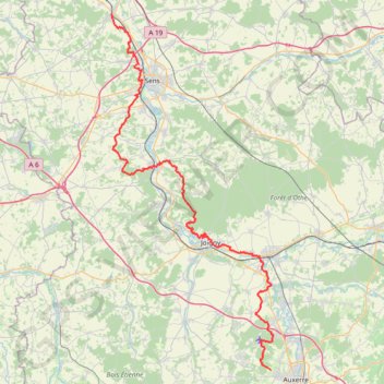 Itinéraire Pont-sur-Yonne - Saint-Georges-sur-Baulche, distance, dénivelé, altitude, carte, profil, trace GPS