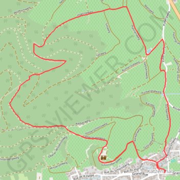 Itinéraire Katzenthal, son vignoble, sa forêt, distance, dénivelé, altitude, carte, profil, trace GPS