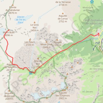 Itinéraire Le Mont Buet, distance, dénivelé, altitude, carte, profil, trace GPS